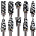 Set 10 freze din carbura de tungsten Edman pentru prelucrarea lemnului, ceramicii, pietrei si metalului, Argintiu