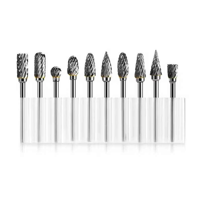 Set 10 freze din carbura de tungsten Edman pentru prelucrarea lemnului, ceramicii, pietrei si metalului, Argintiu