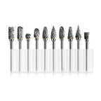 Set 10 freze din carbura de tungsten Edman pentru prelucrarea lemnului, ceramicii, pietrei si metalului, Argintiu