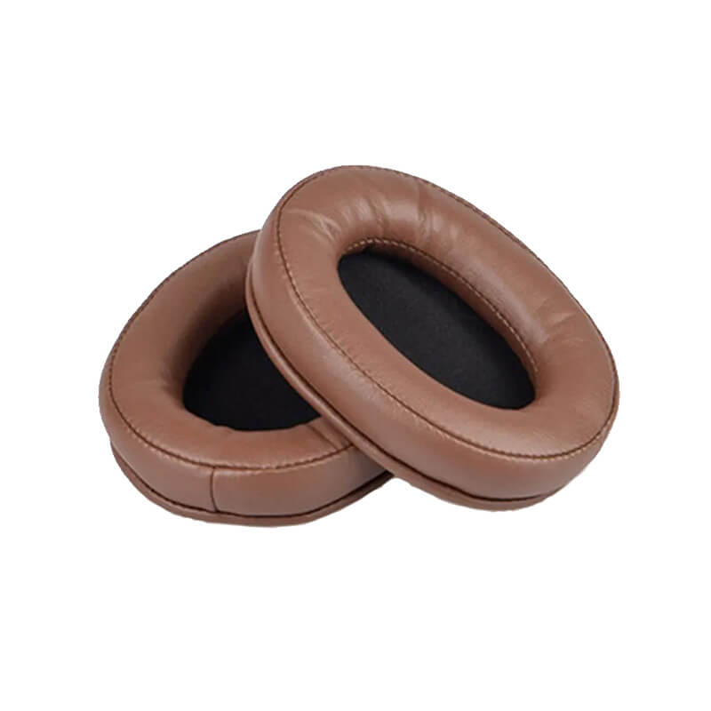 Set 2 bureti Edman pentru casti Audio-Technica ATH M50X, M50XBT, M50, M40X, M30, M20, M10, ATH-MSR7, Piele ecologica, Maro