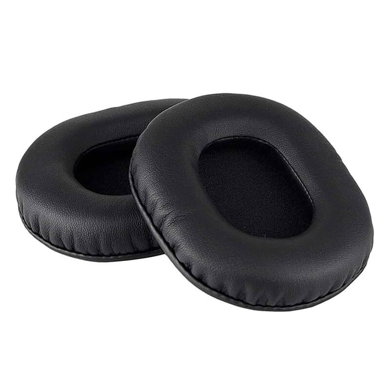 Set 2 bureti Edman pentru casti Audio-Technica ATH M50X, M50XBT, M50, M40X, M30, M20, M10, ATH-MSR7, Piele ecologica, Negru