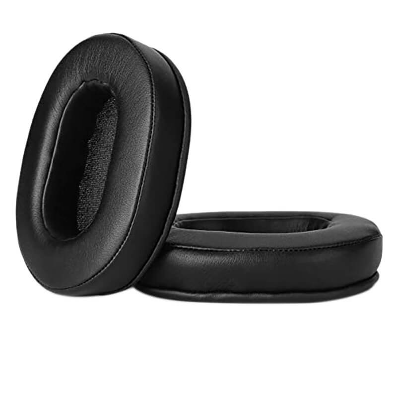 Set 2 bureti Edman pentru casti Audio-Technica ATH M50X, M50XBT, M50, M40X, M30, M20, M10, ATH-MSR7, Piele ecologica, Negru