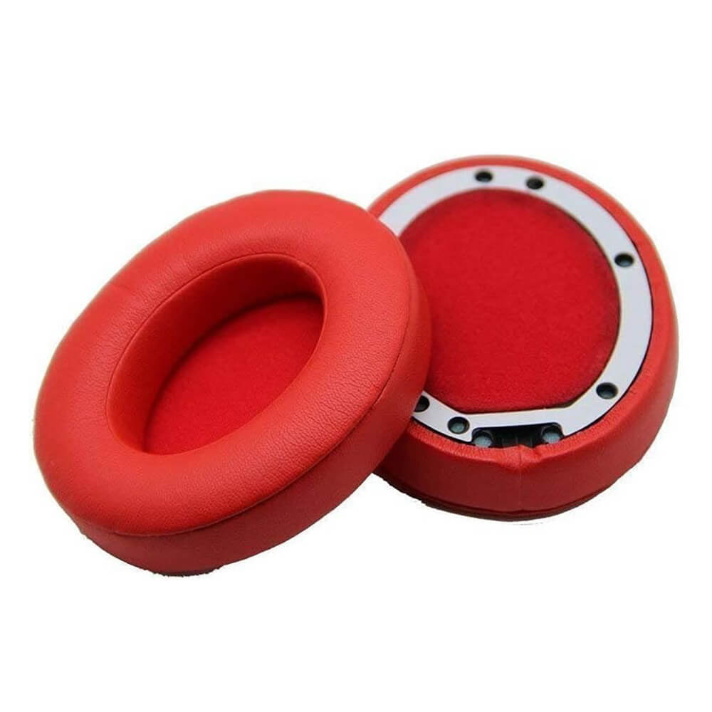 Set 2 bureti Edman pentru casti Beats Studio 3, Studio 2.0 cu fir/Wireless, Over-Ear, Piele ecologica, Rosu
