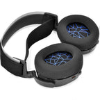 Set 2 bureti Edman pentru casti SteelSeries Arctis 3 / Arctis 5 / Arctis 7 / Arctis 9 / Arctis 1 / Arctis Pro Wireless Gaming, Negru-Albastru