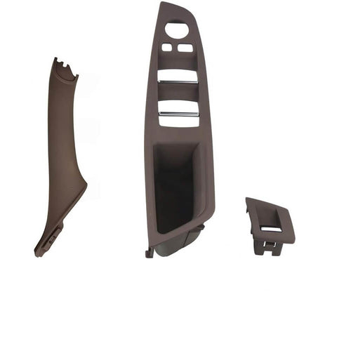 MOTOR10 set of 3 interior front door handles BMW 5 Series F10/F11 2009-2017, 51417359283, Mocha Brown