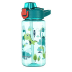 Sticla apa pentru copii Edman 600ml, rezistenta la scurgeri, model dinozaur, Verde