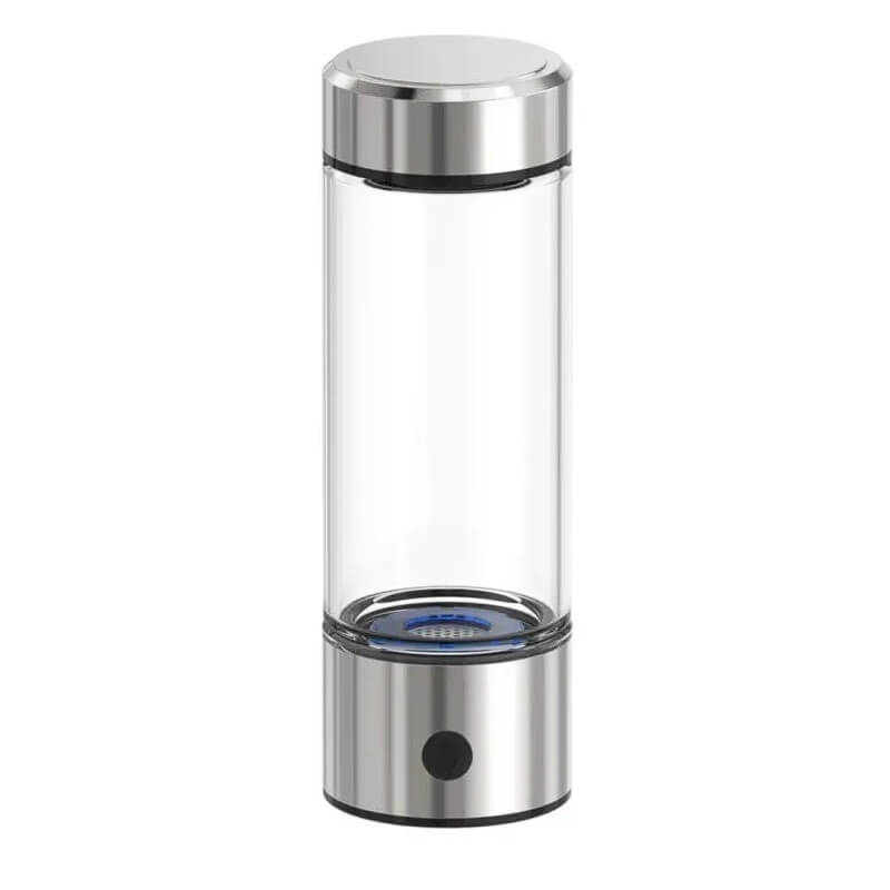 Sticla portabila 420ml apa hidrogenata din inox Edman, functie de ionizare a apei, incarcare USB-C, Argintie