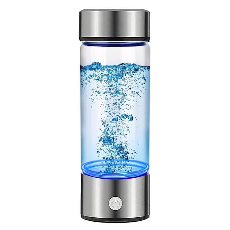 Sticla portabila 420ml apa hidrogenata din inox Edman, functie de ionizare a apei, incarcare USB-C, Argintie