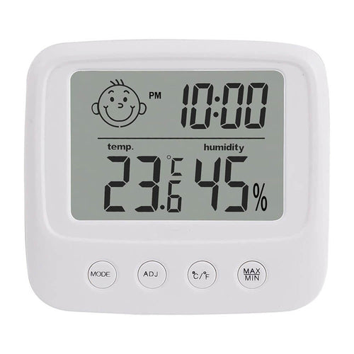 Edman RH-1 indoor thermometer hygrometer, alarm, backlight, batteries included, White