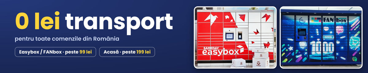 Transport gratuit: Easybox și FANbox peste 99 lei, acasă peste 199 lei