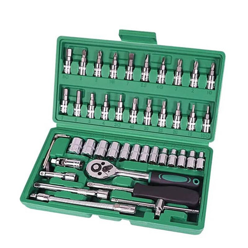 MOTOR10 46-piece car repair kit, stainless steel, Black/Green